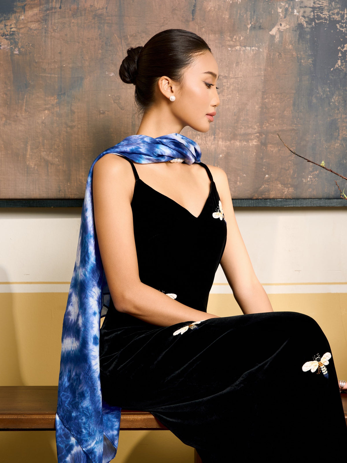 Indigo Shibori Scarf