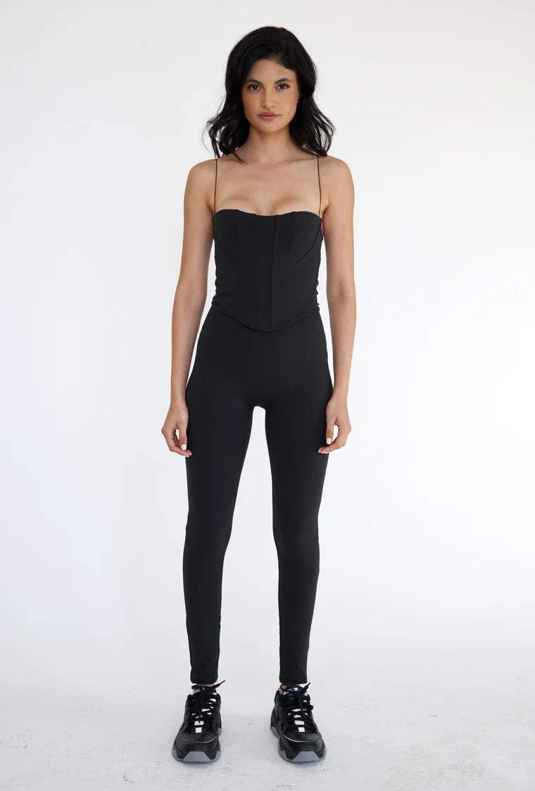 EARTH BODY - Isles Corset Bodysuit | Black  , buy at DOORS NYC