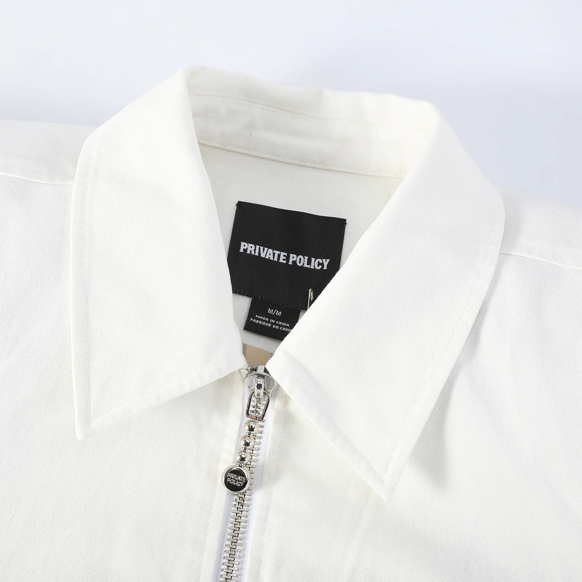 White Cropped Power Shoulder Workwear Jacket
