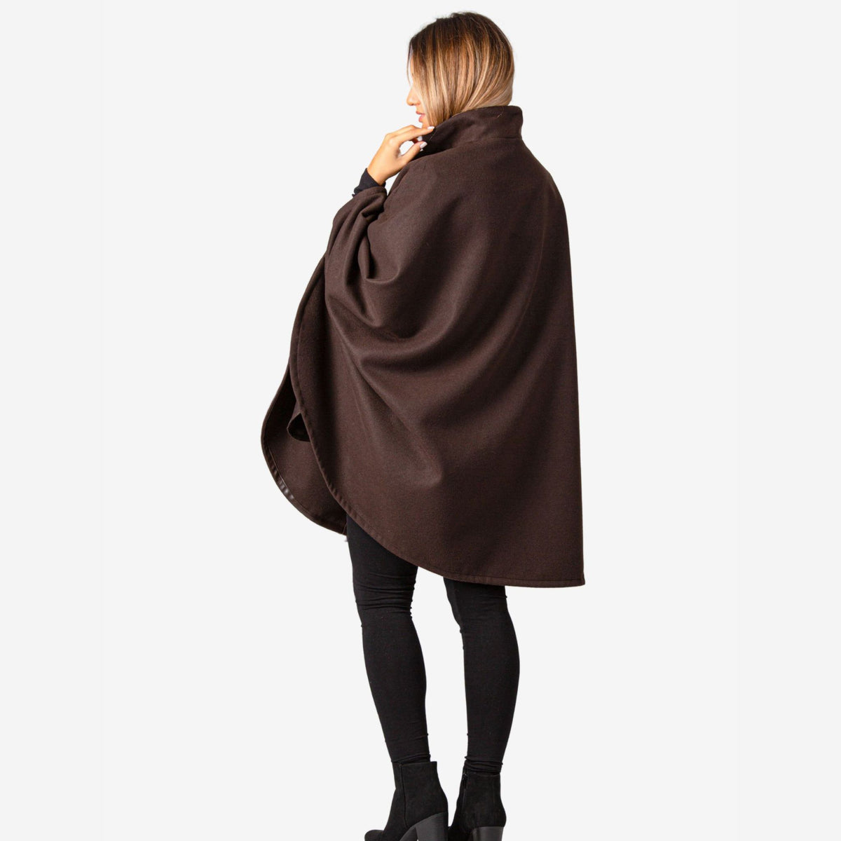 Jasmine Brown Oversized Cape Coat