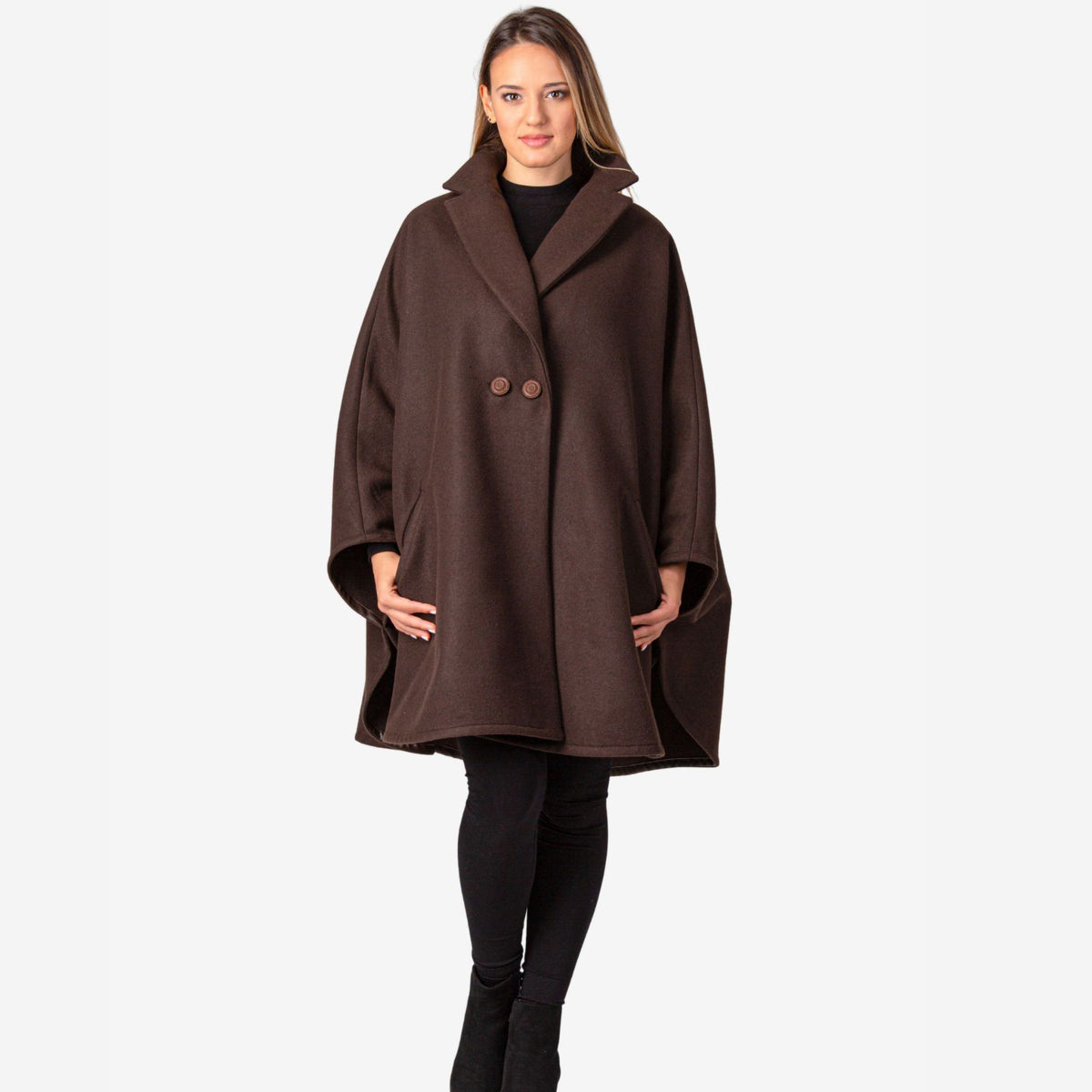 Jasmine Brown Oversized Cape Coat