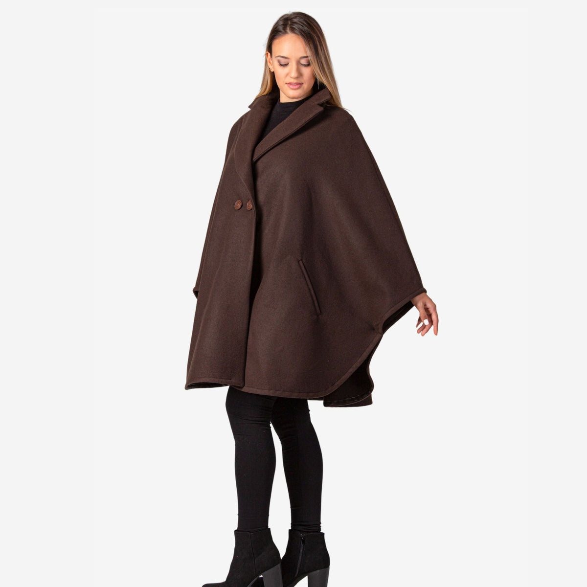 Jasmine Brown Oversized Cape Coat