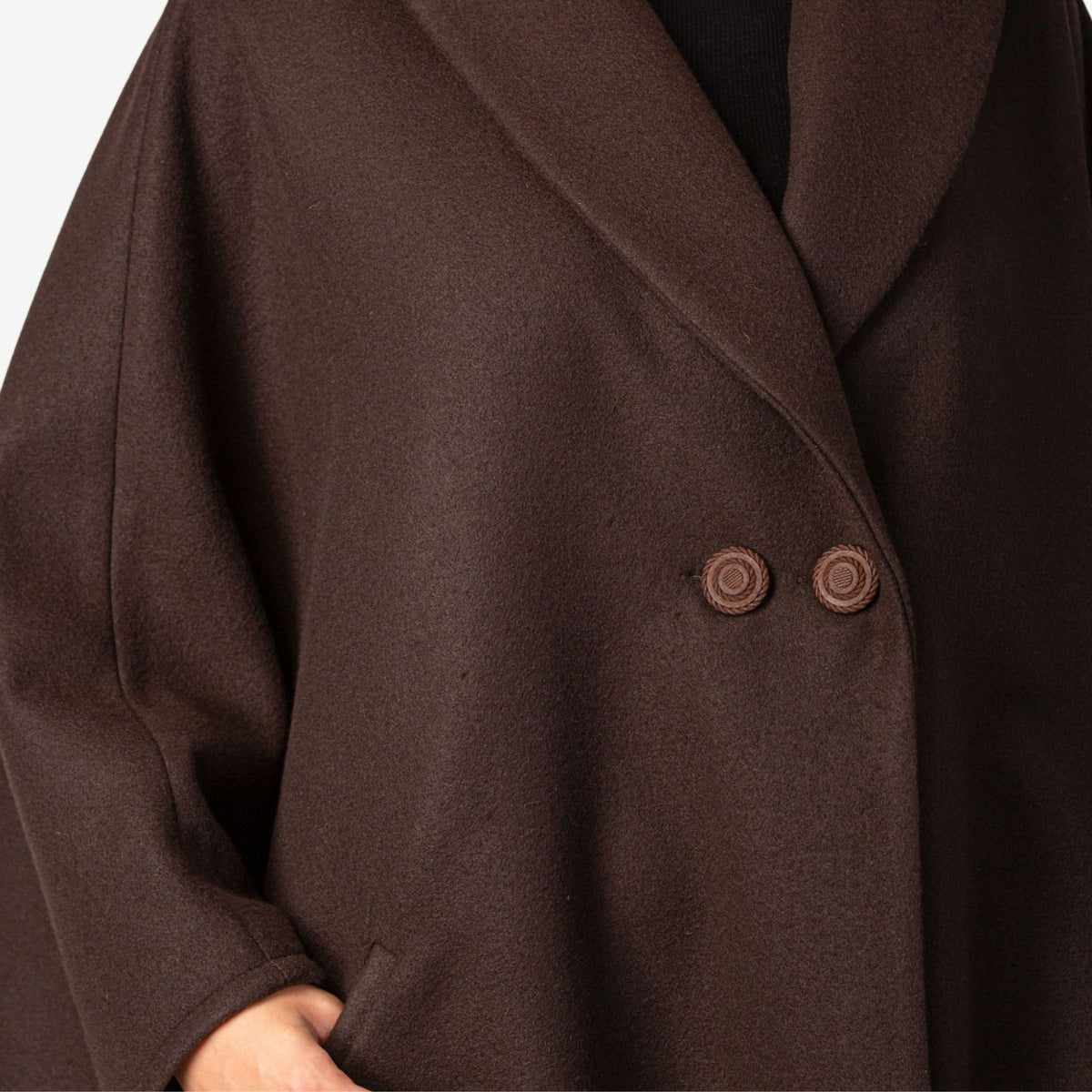 Jasmine Brown Oversized Cape Coat