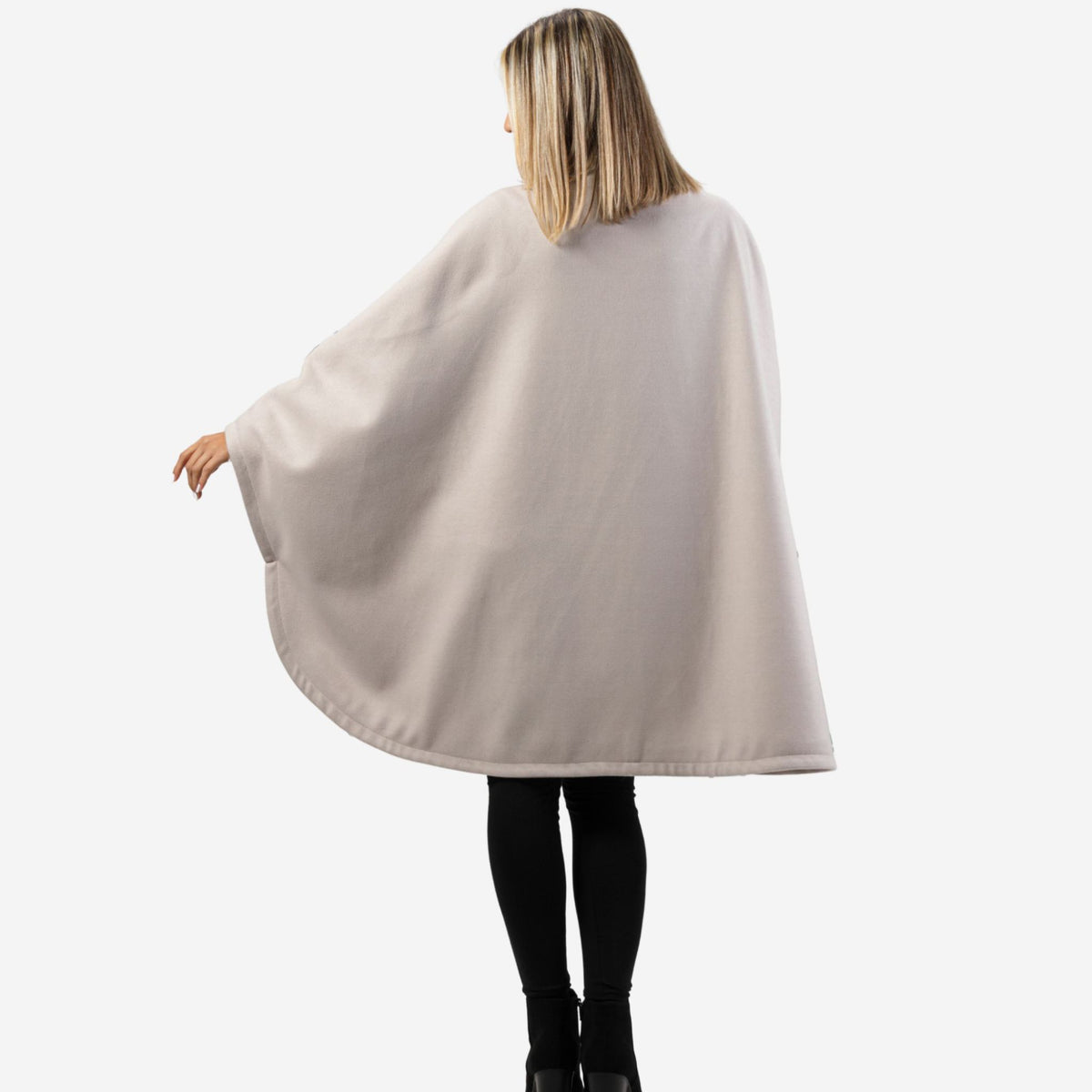 Jasmine Off-White Oversized Cape Coat