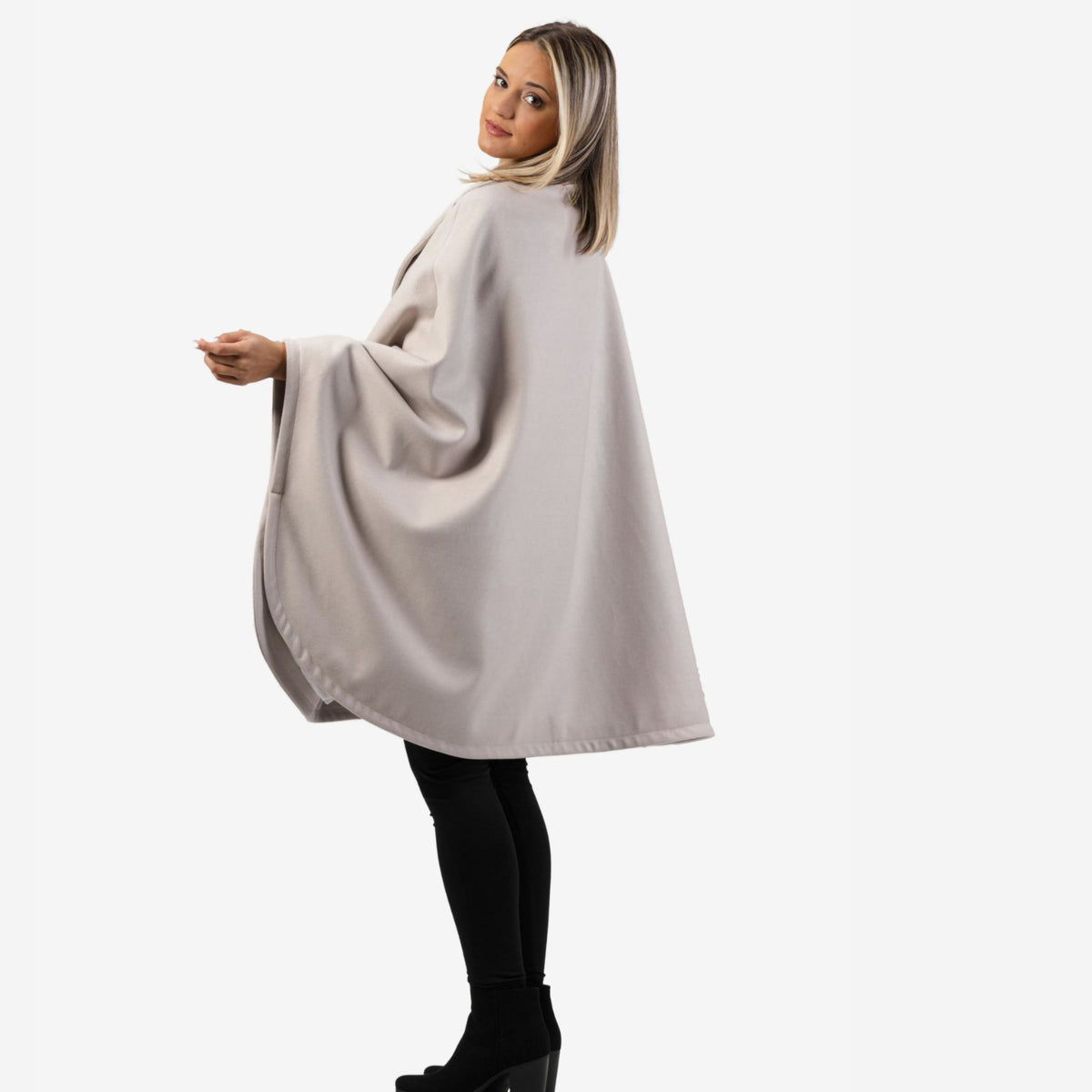 Jasmine Off-White Oversized Cape Coat