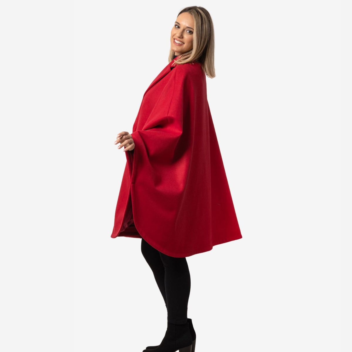 Jasmine Raspberry Oversized Cape Coat