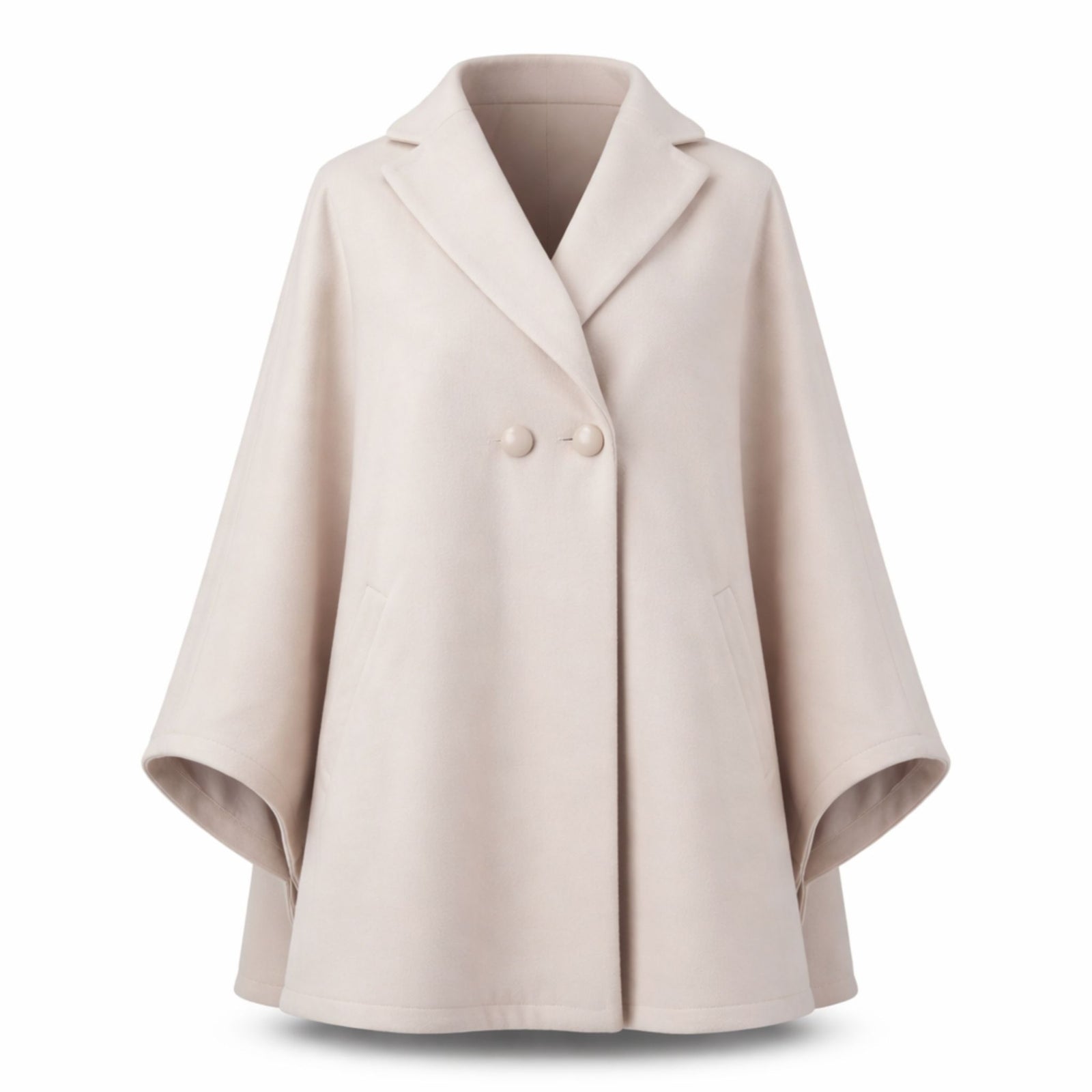 Jasmine Off-White Oversized Cape Coat
