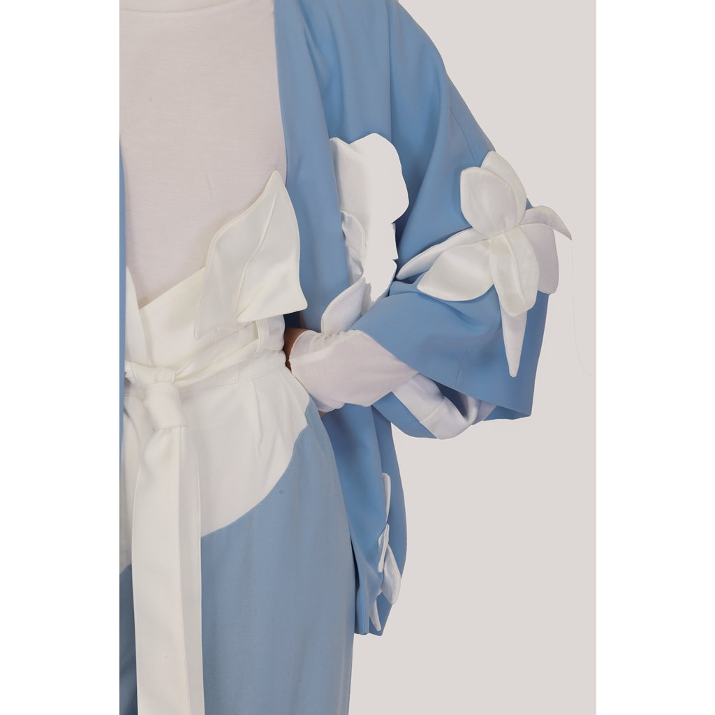 Silk-Lined Wrap Jacket | Blue