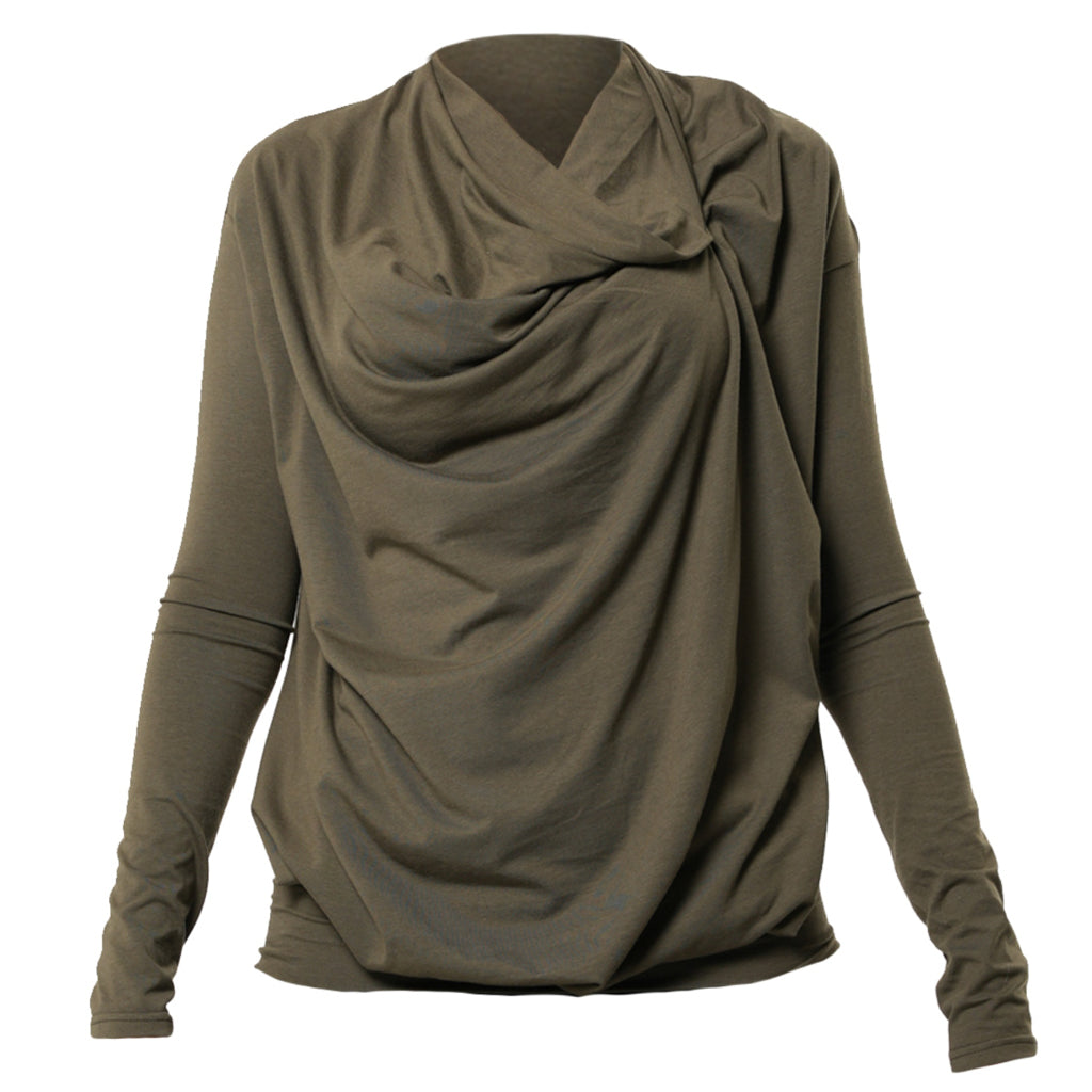 METAMORPHOZA - Draped Top | Khakii, buy at DOORS NYC