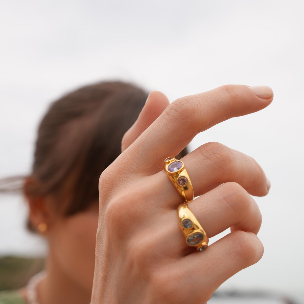 LINYA JEWELRY - Lilac Stone Signet Ring, buy at DOORS NYC