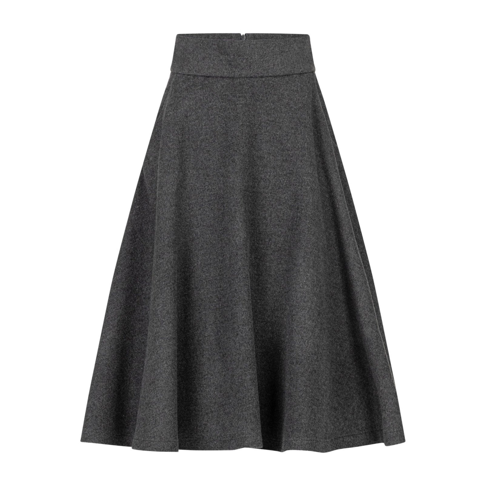 Lily Dark Gray Wool Midi Skirt
