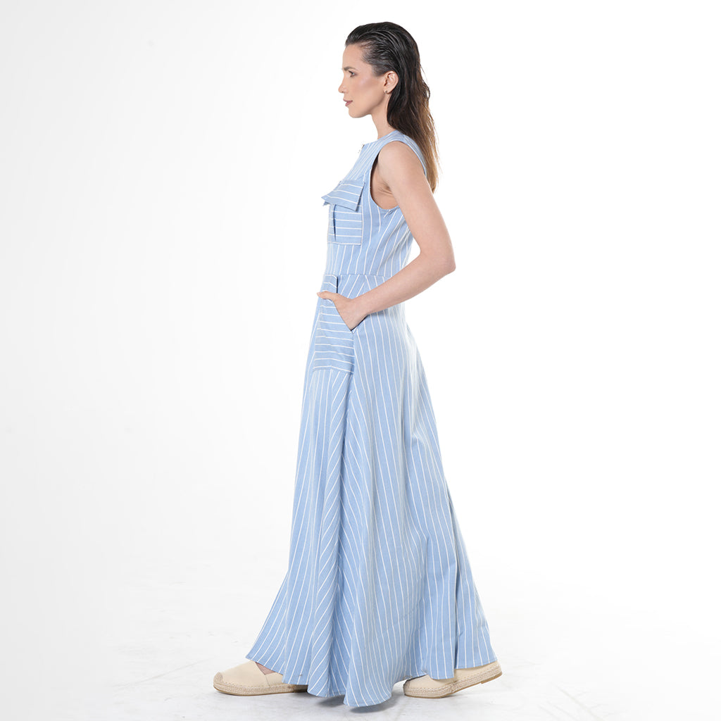 METAMORPHOZA - Long Denim Striped Dress, buy at DOORS NYC