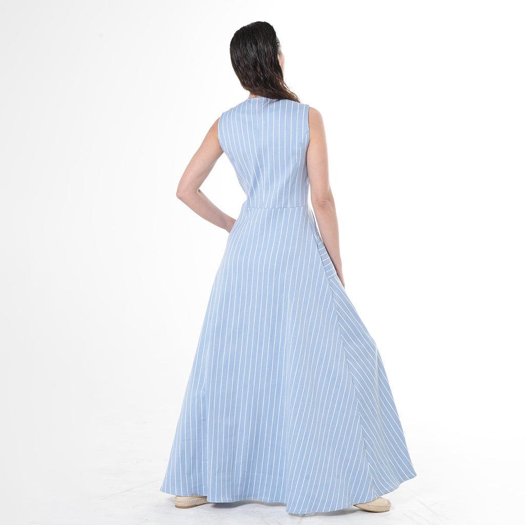 METAMORPHOZA - Long Denim Striped Dress, buy at DOORS NYC