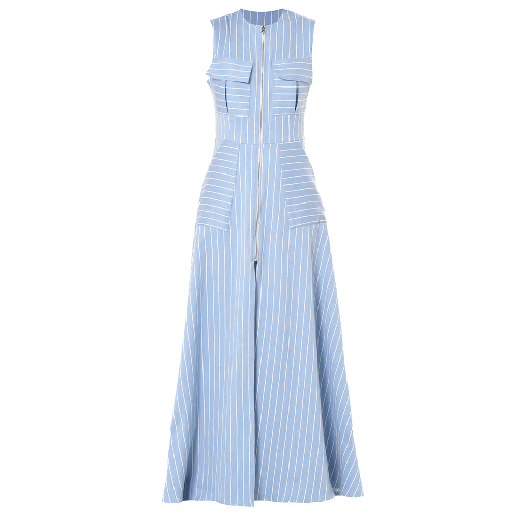 METAMORPHOZA - Long Denim Striped Dress, buy at DOORS NYC