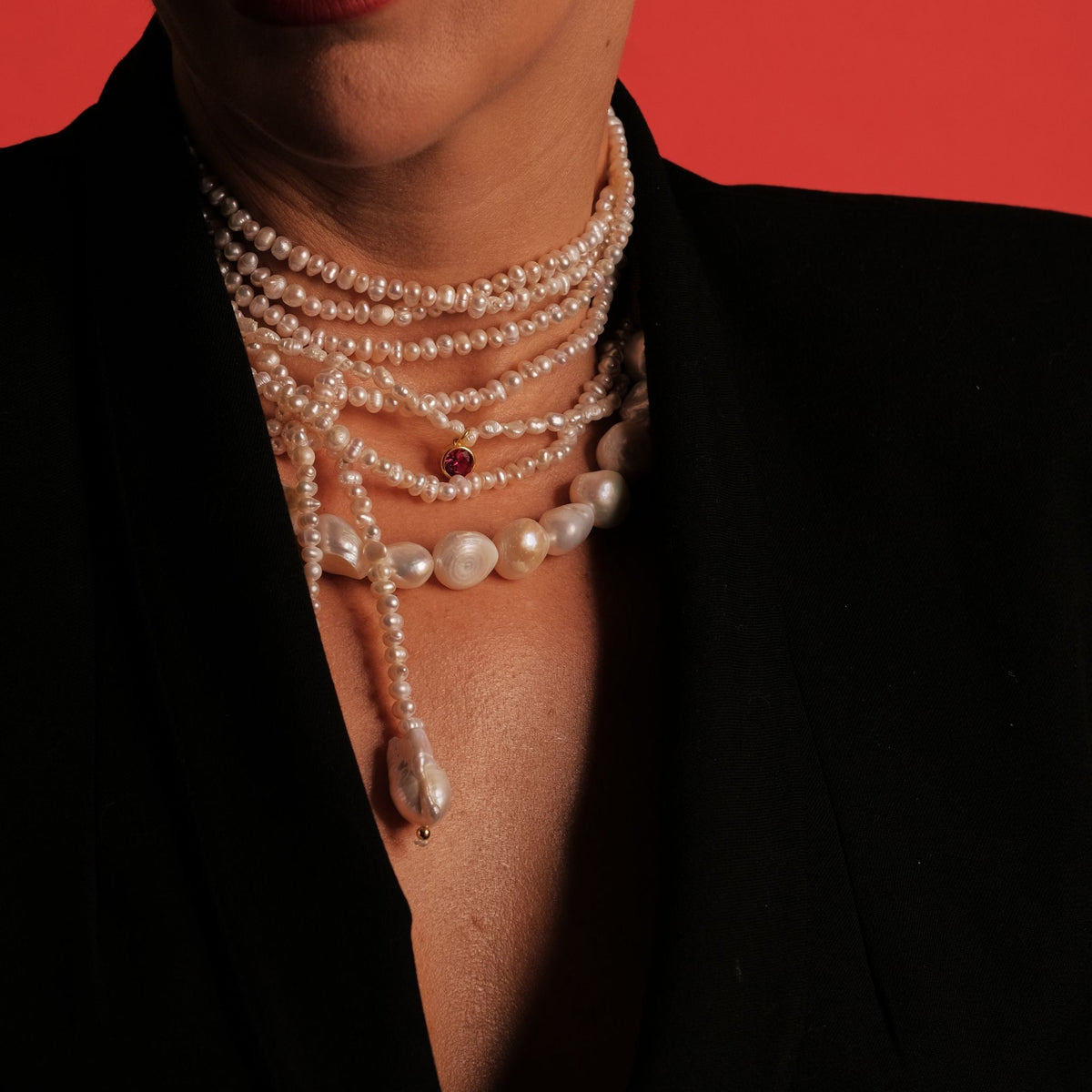 LINYA JEWELRY - Long Pearl Necklace, buy at DOORS NYC
