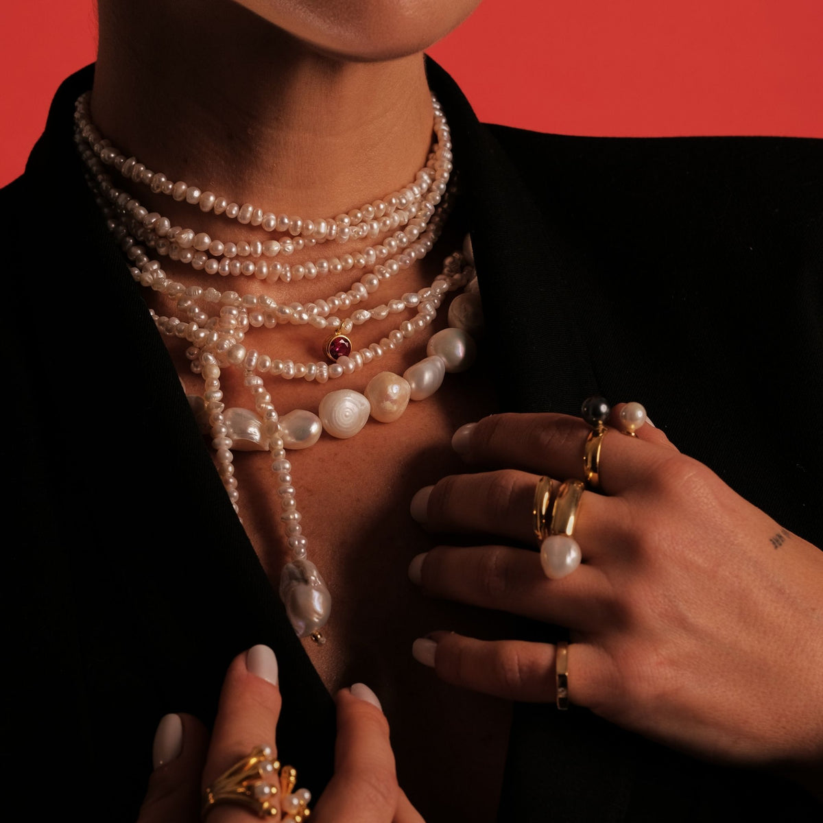 LINYA JEWELRY - Long Pearl Necklace, buy at DOORS NYC