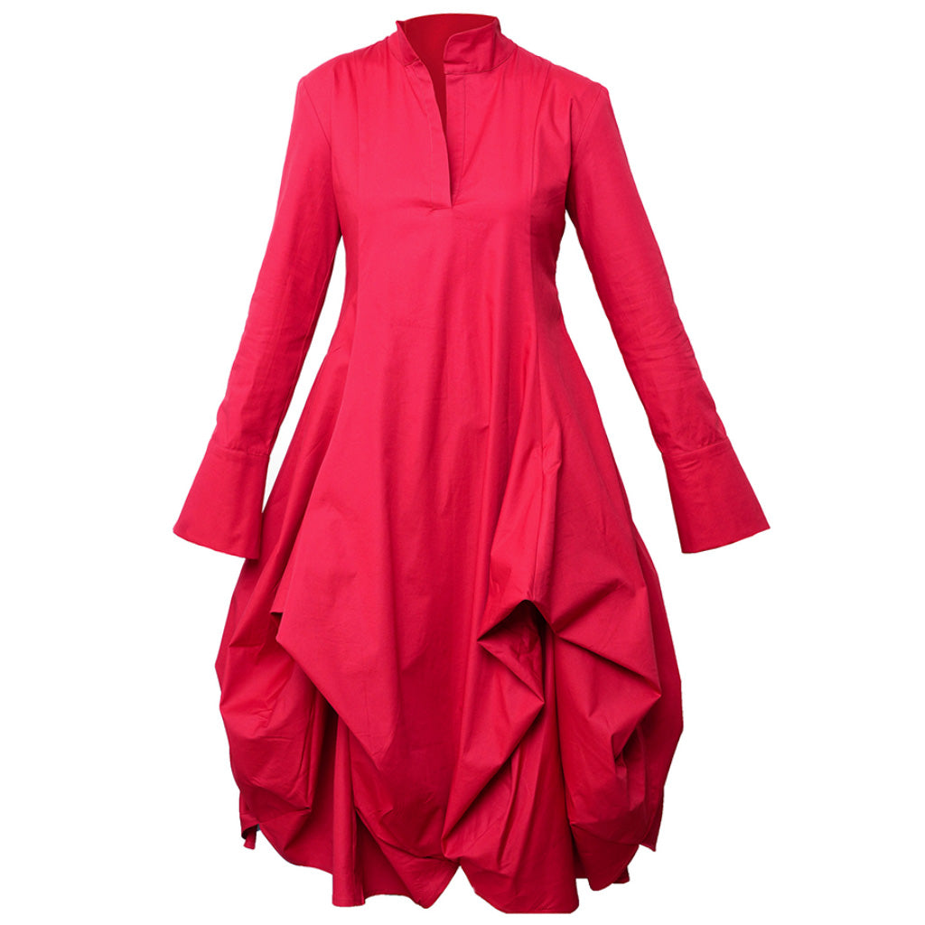 METAMORPHOZA -  Long Red Shirtdress PR Sample | DOORS NYC PR showroom