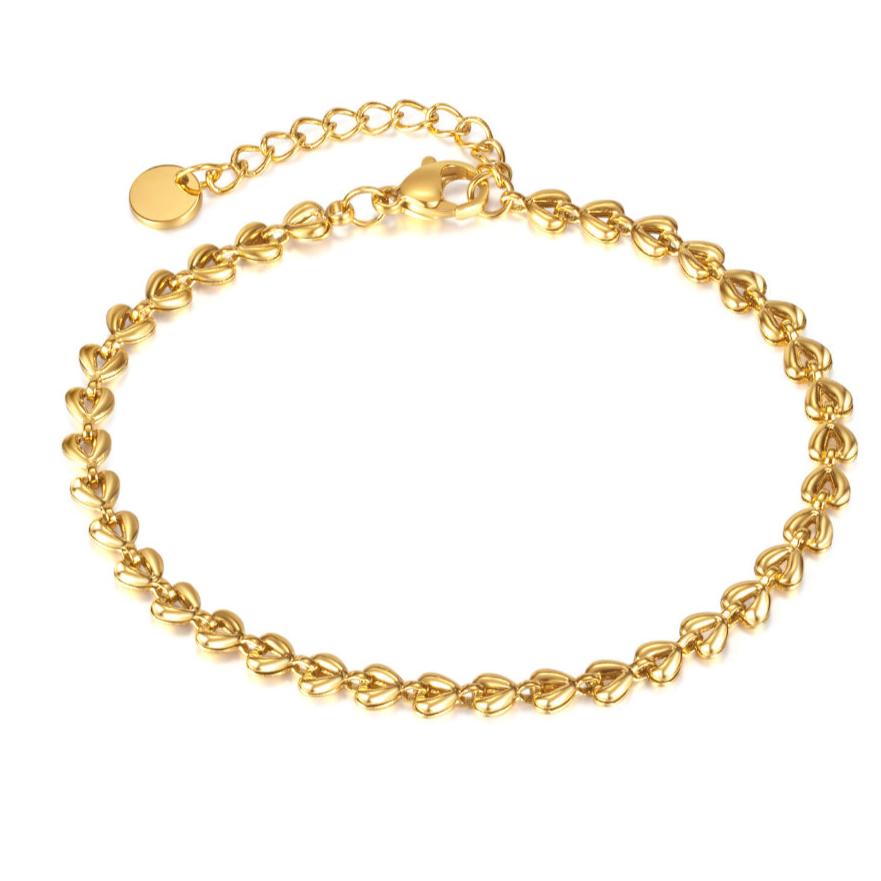 Lovelia Heart Pendant Bracelet Gold | PR Sample