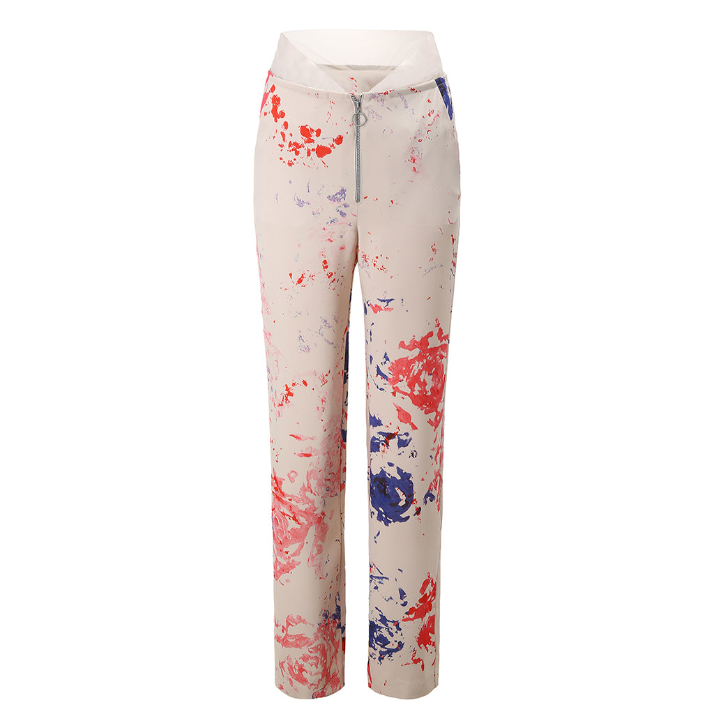 CLEAR TO RAIN - Low-Waist Print Pants | Ivory, buy at DOORS NYC