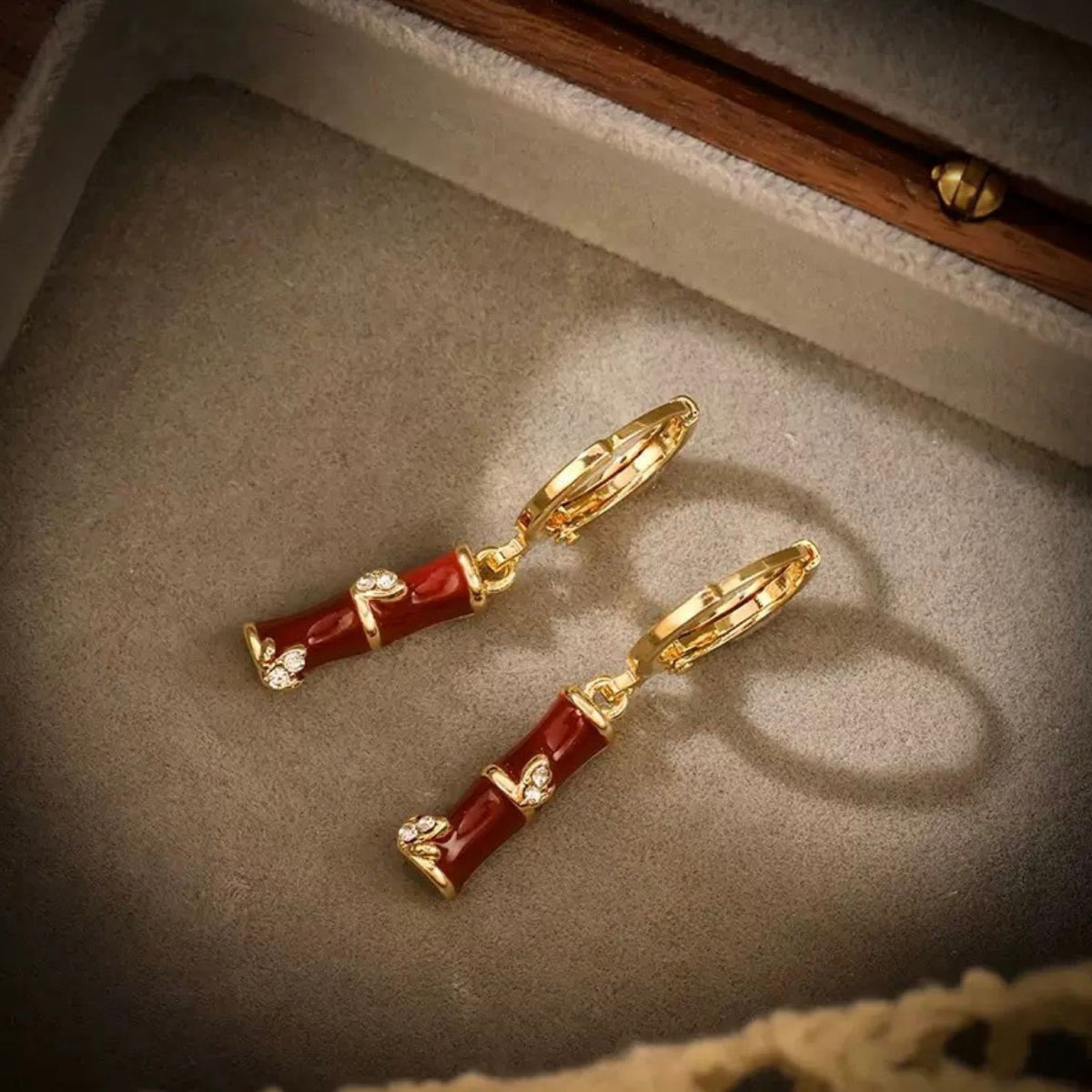 WJY STUDIO - Bamboo Red Earring, buy at DOORS NYC