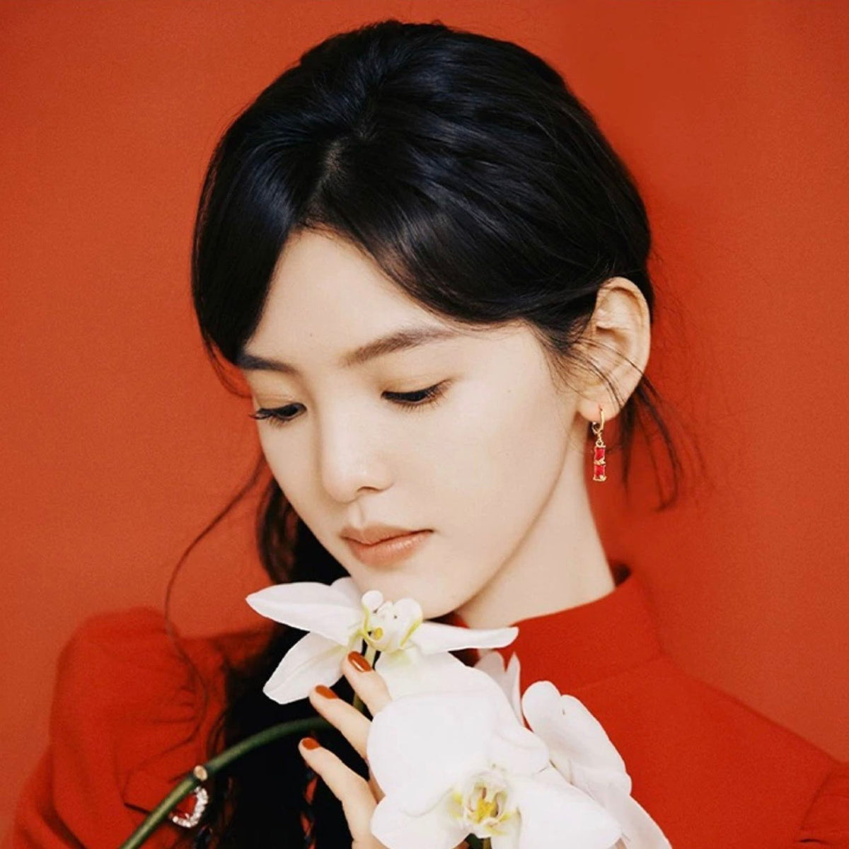 WJY STUDIO - Bamboo Red Earring, buy at DOORS NYC