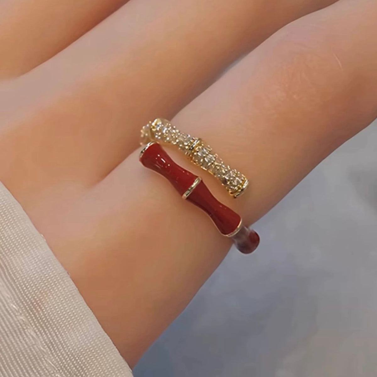 WJY STUDIO - Bamboo Red Ring, buy at DOORS NYC