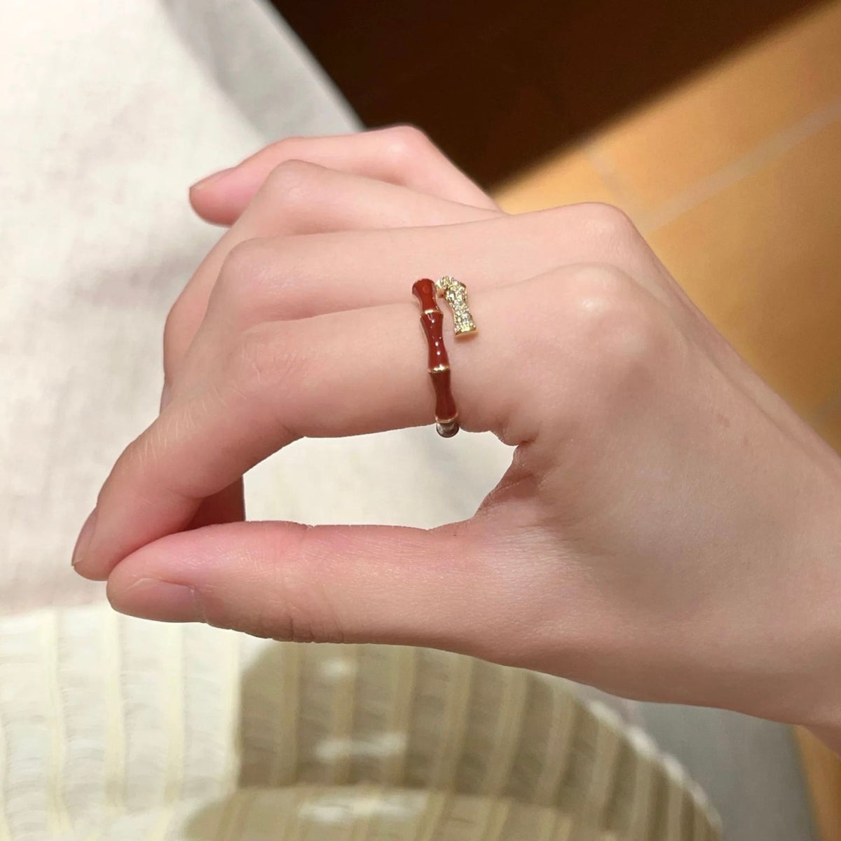 WJY STUDIO - Bamboo Red Ring, buy at DOORS NYC