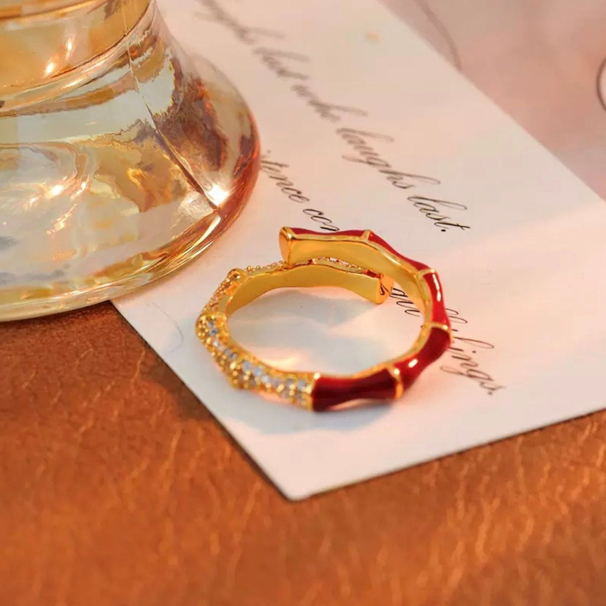 WJY STUDIO - Bamboo Red Ring, buy at DOORS NYC