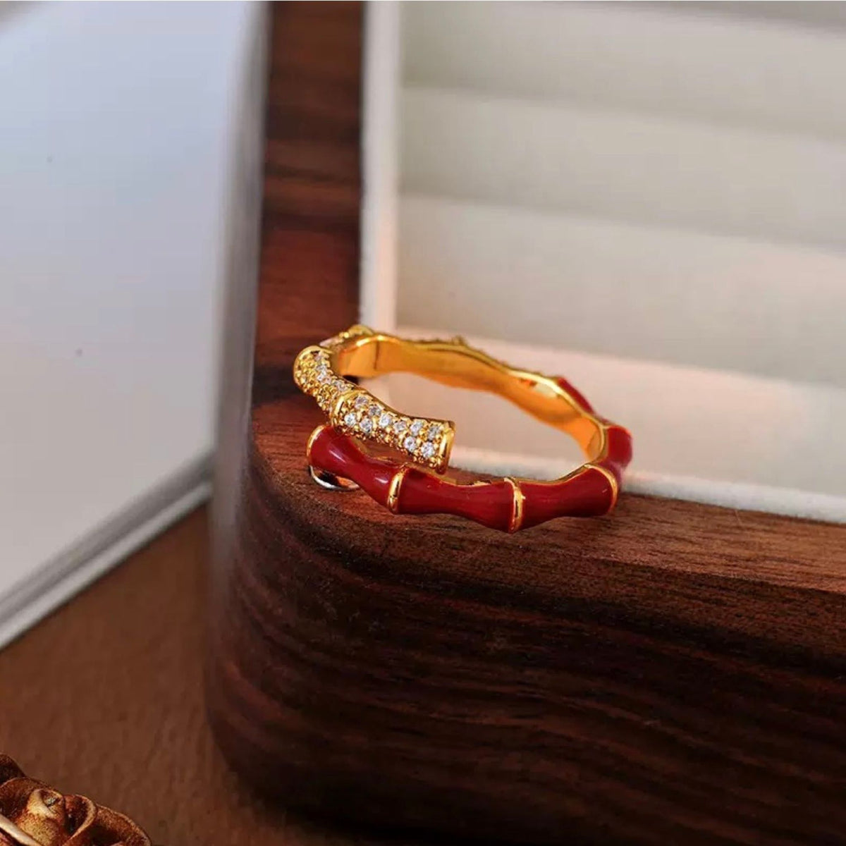 WJY STUDIO - Bamboo Red Ring, buy at DOORS NYC