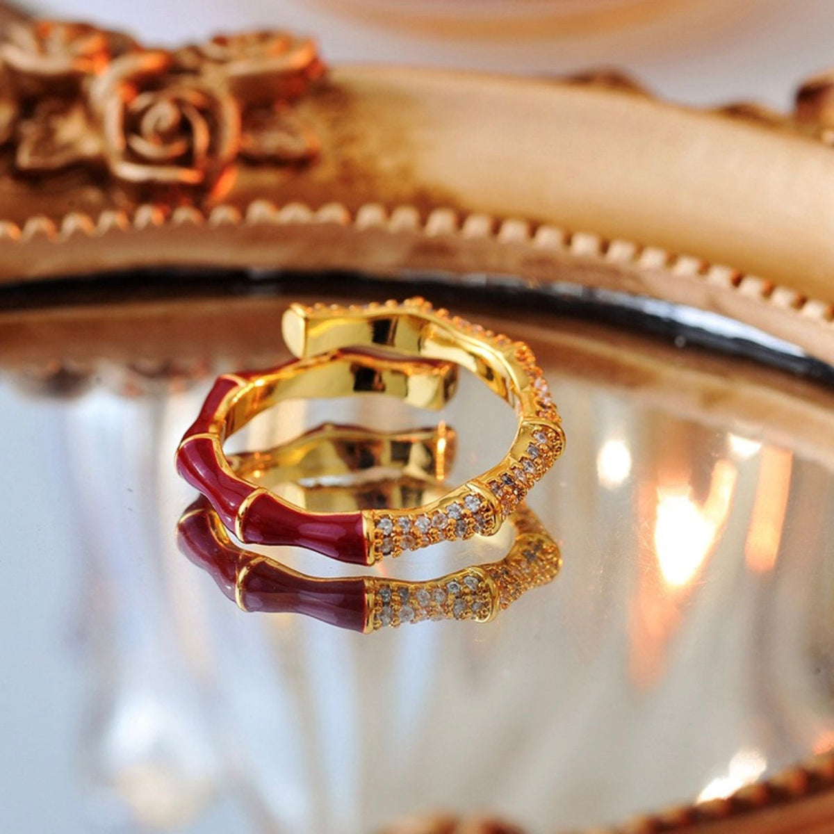 WJY STUDIO - Bamboo Red Ring, buy at DOORS NYC