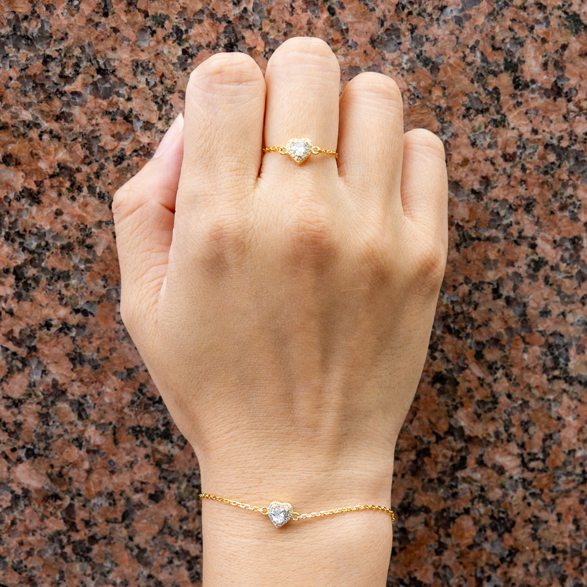 WJY STUDIO - White Opal Heart Birthstone Gold Zipper Ring, buy at DOORS NYC