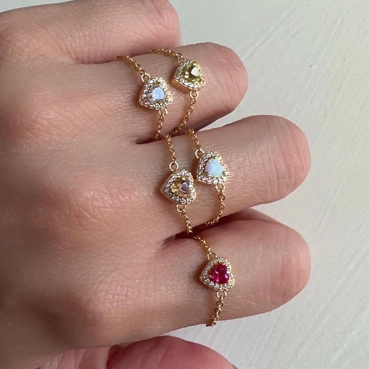 WJY STUDIO - Yellow Heart Birthstone Gold Zipper Ring, buy at DOORS NYC