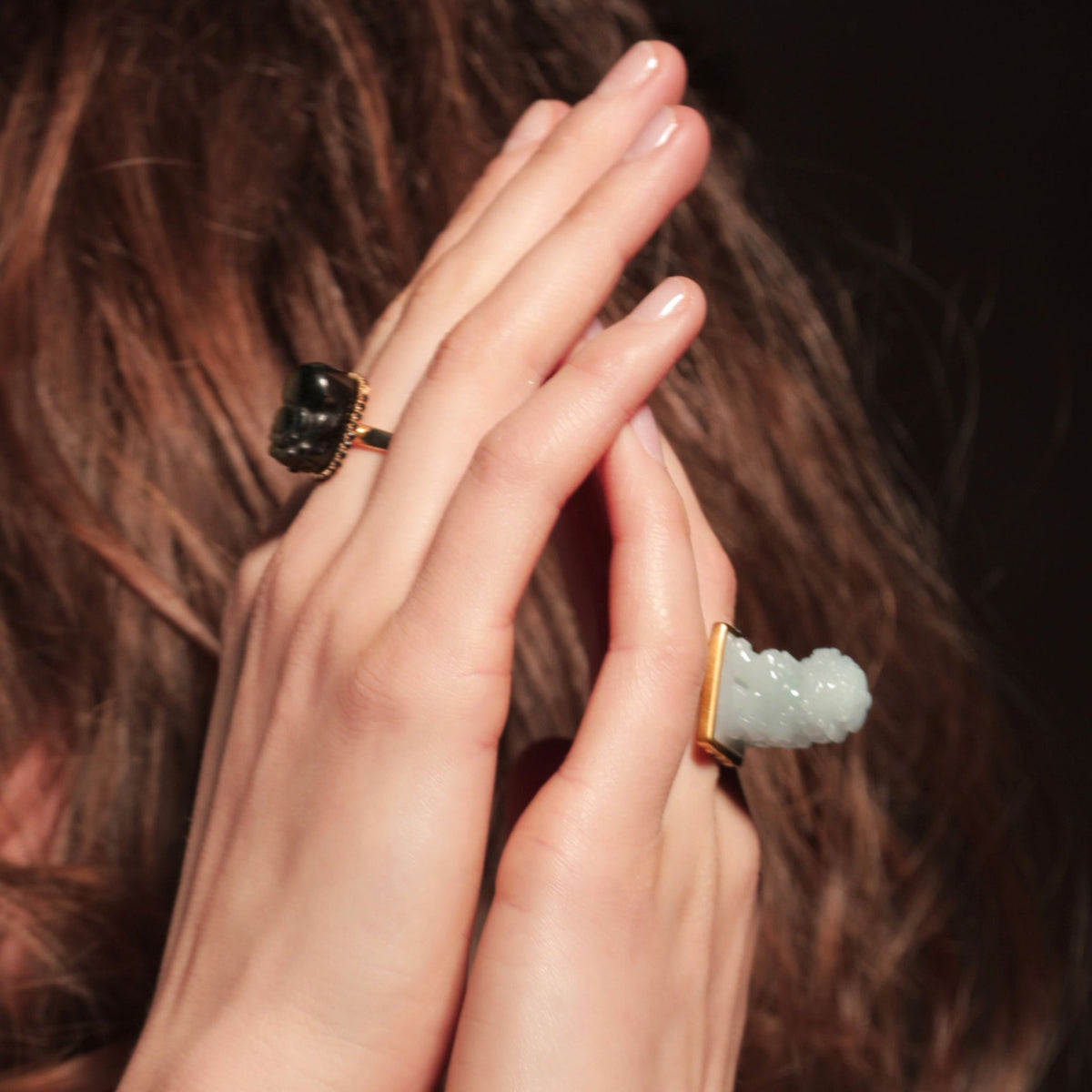 WJY STUDIO - Lion Guardianship Adjustable Jade Ring, buy at DOORS NYC