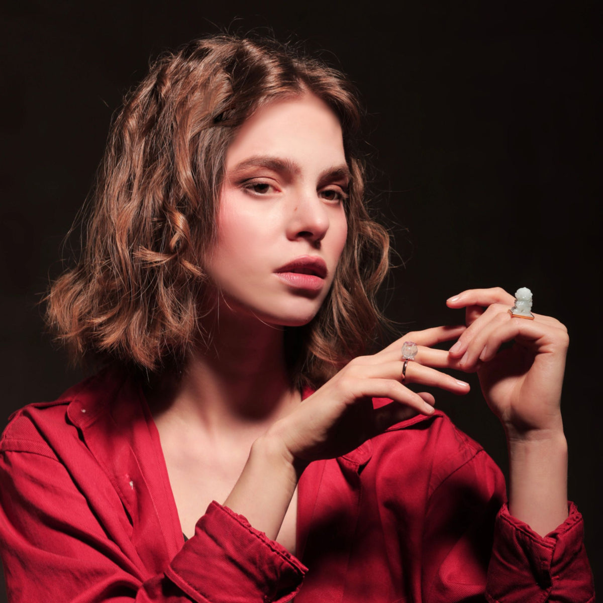 WJY STUDIO - Lion Guardianship Adjustable Jade Ring, buy at DOORS NYC