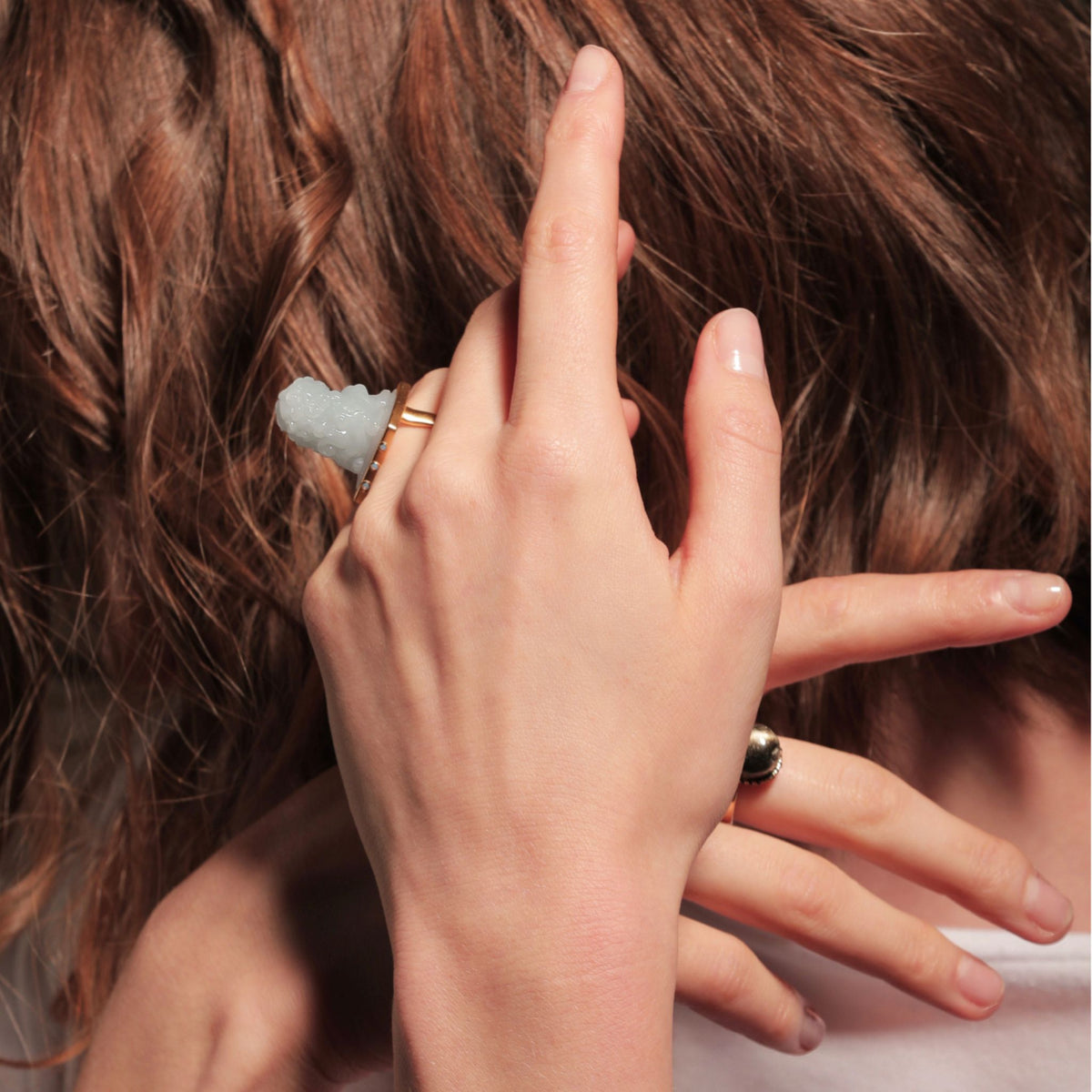 WJY STUDIO - Lion Guardianship Adjustable Jade Ring, buy at DOORS NYC