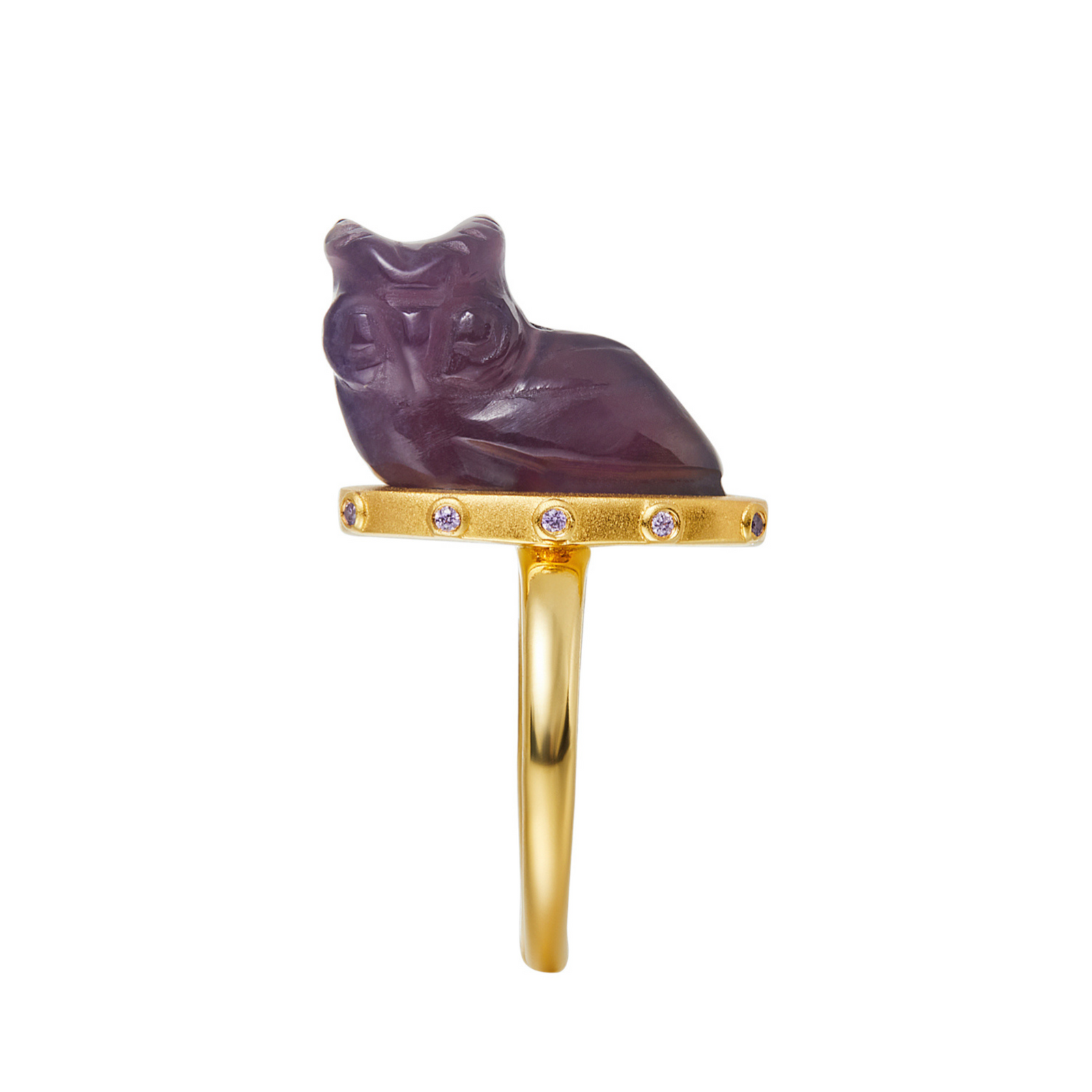 Owl Amethyst Adjustable Ring