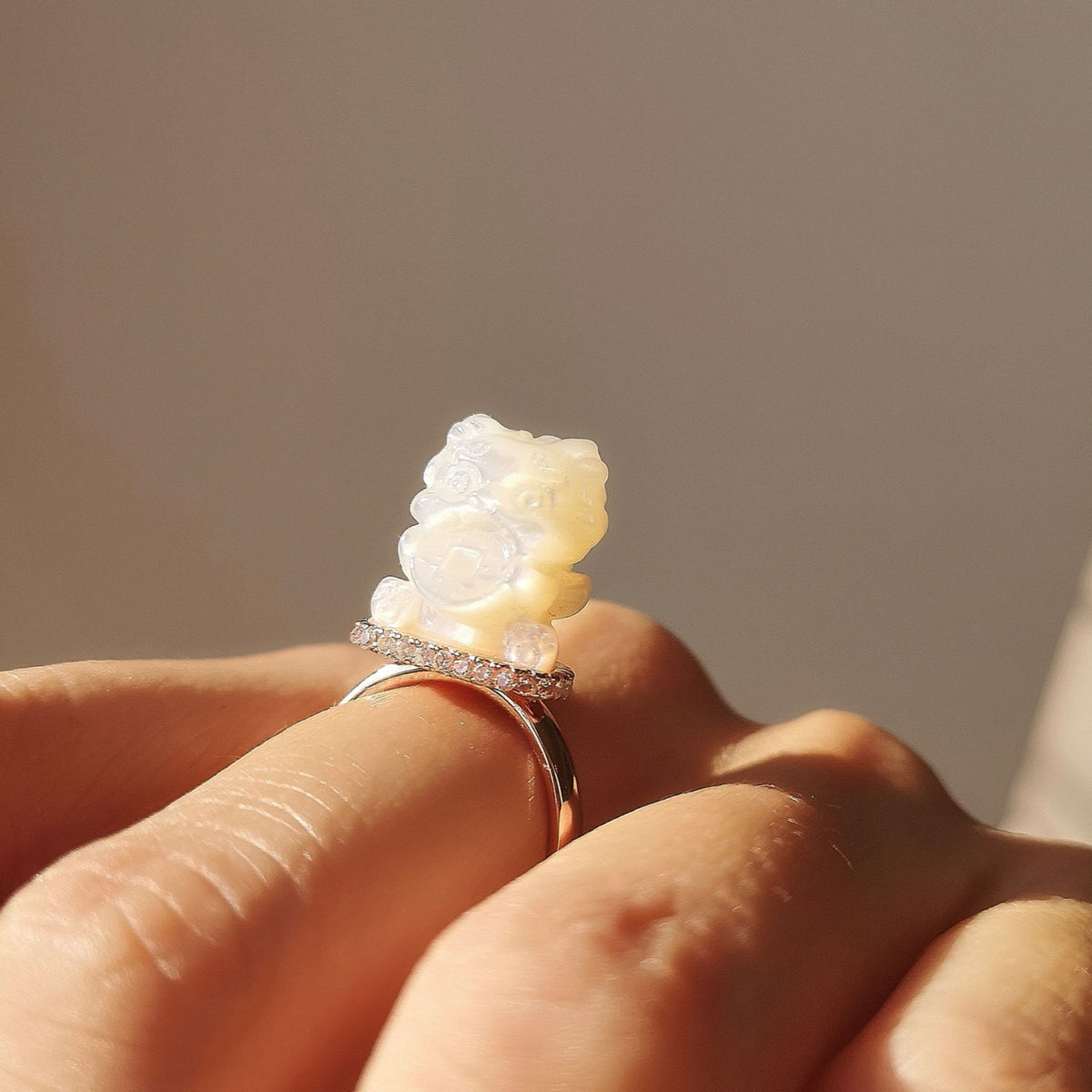 WJY STUDIO - Lucky Money Cat Adjustable Ring, buy at DOORS NYC