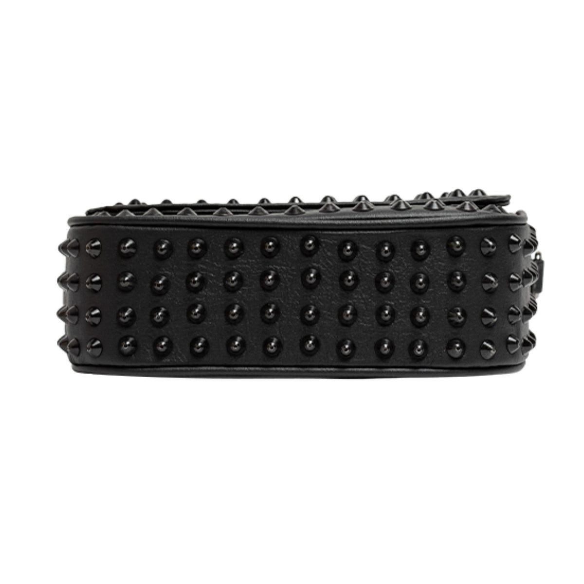 MVLUCKY - Black Studded Vegan Leather Crossbody With Chain Strap, buy at DOORS NYC