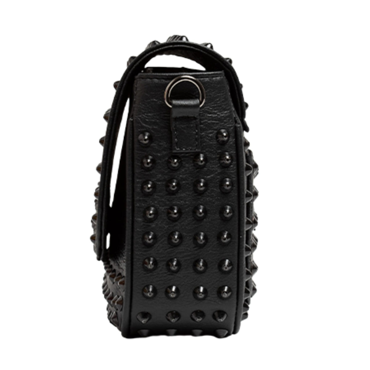 MVLUCKY - Black Studded Vegan Leather Crossbody With Chain Strap, buy at DOORS NYC