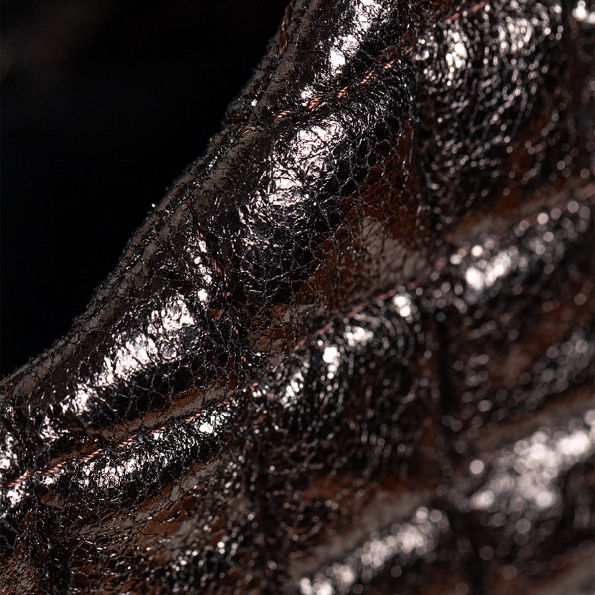 MVLUCKY - Metallic Quilted Nylon Shoulder Flow Bag With Magnetic Closure, buy at DOORS NYC