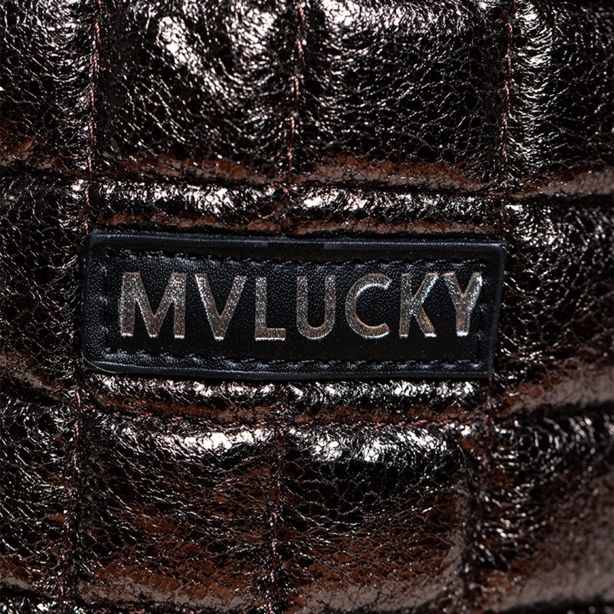 MVLUCKY - Metallic Quilted Nylon Shoulder Flow Bag With Magnetic Closure, buy at DOORS NYC