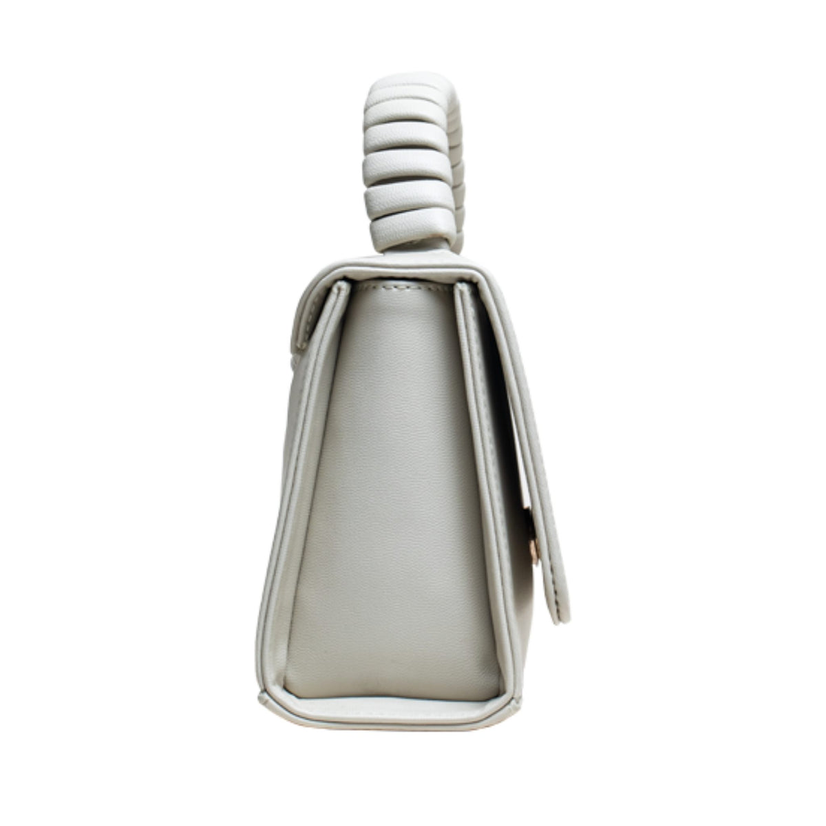 MVLUCKY - MVLUCKY - Oyster-White Vegan Leather Paris Clutch With Beaded Handle, buy at DOORS NYC