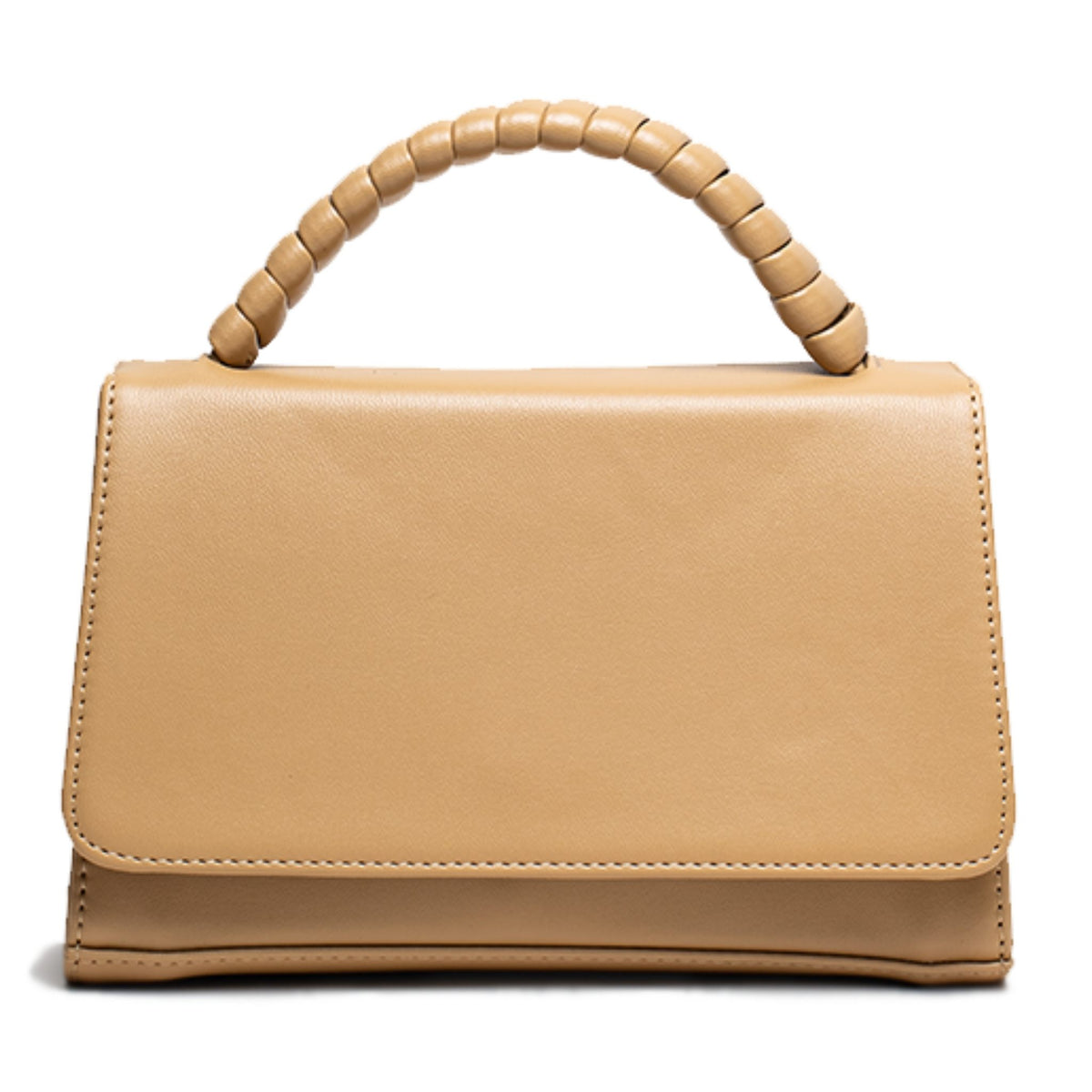 MVLUCKY - Soft-Mango Vegan Leather Paris Clutch With Beaded Handle, buy at DOORS NYC