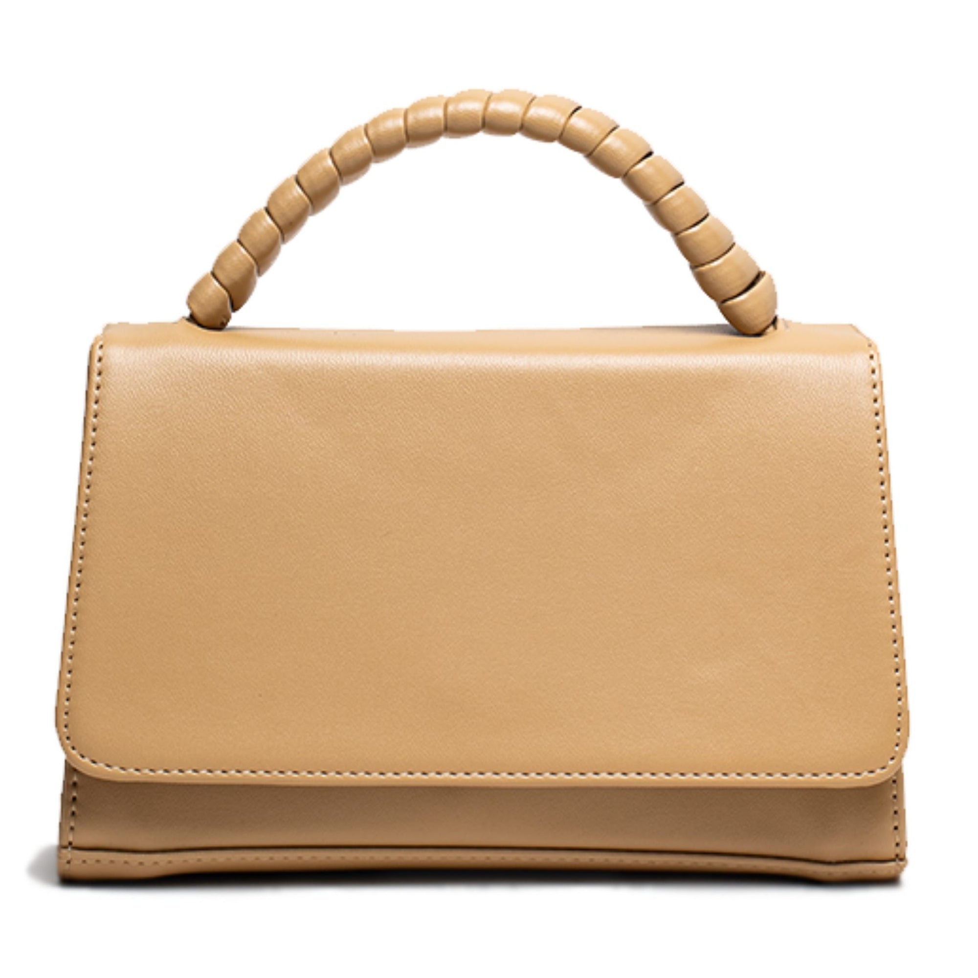 MVLUCKY - Soft-Mango Vegan Leather Paris Clutch With Beaded Handle, buy at DOORS NYC