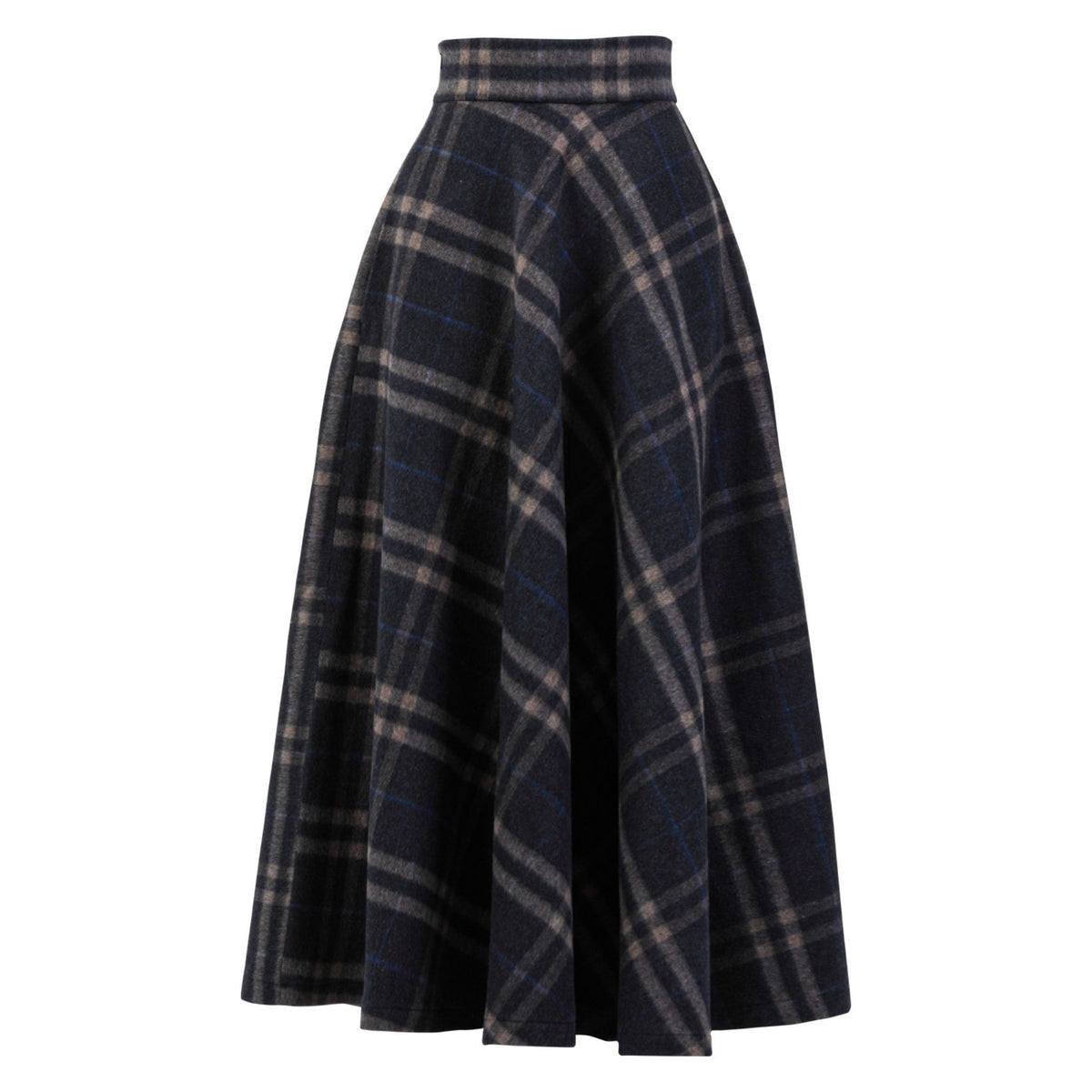 Magnolia Plaid High Waist Wool Skirt