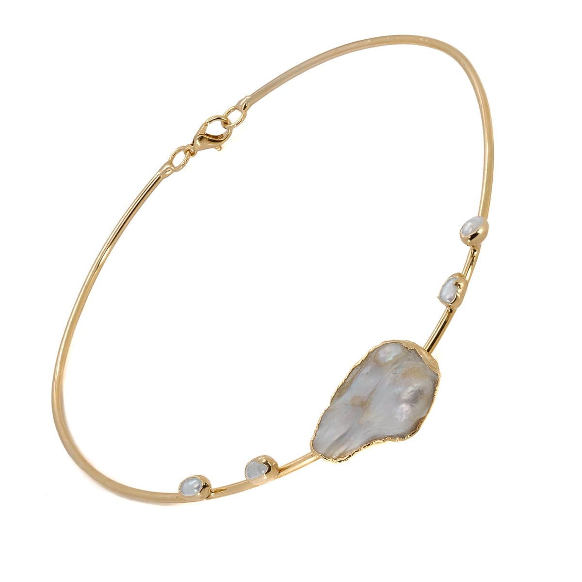 Majestic Pearl &amp; Gold Choker Necklace