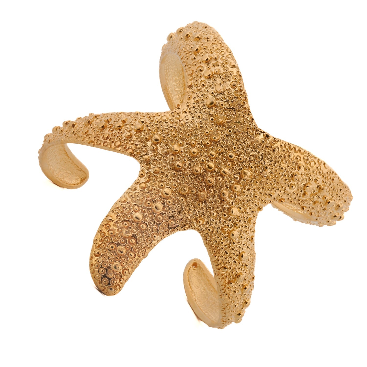 Unique Adjustable Brass Cuff with Starfish Design