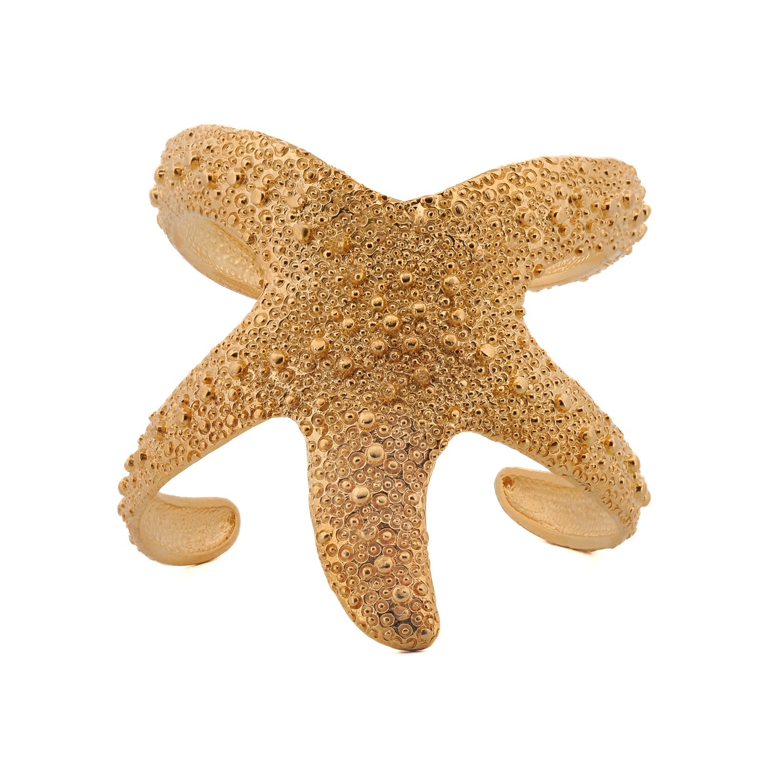 Adjustable Gold Chunky Cuff Bracelet with Starfish Design