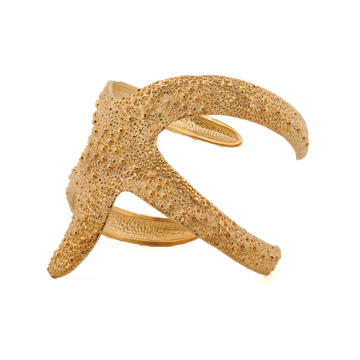 Handcrafted Gold Chunky Cuff Bracelet with Starfish Detail