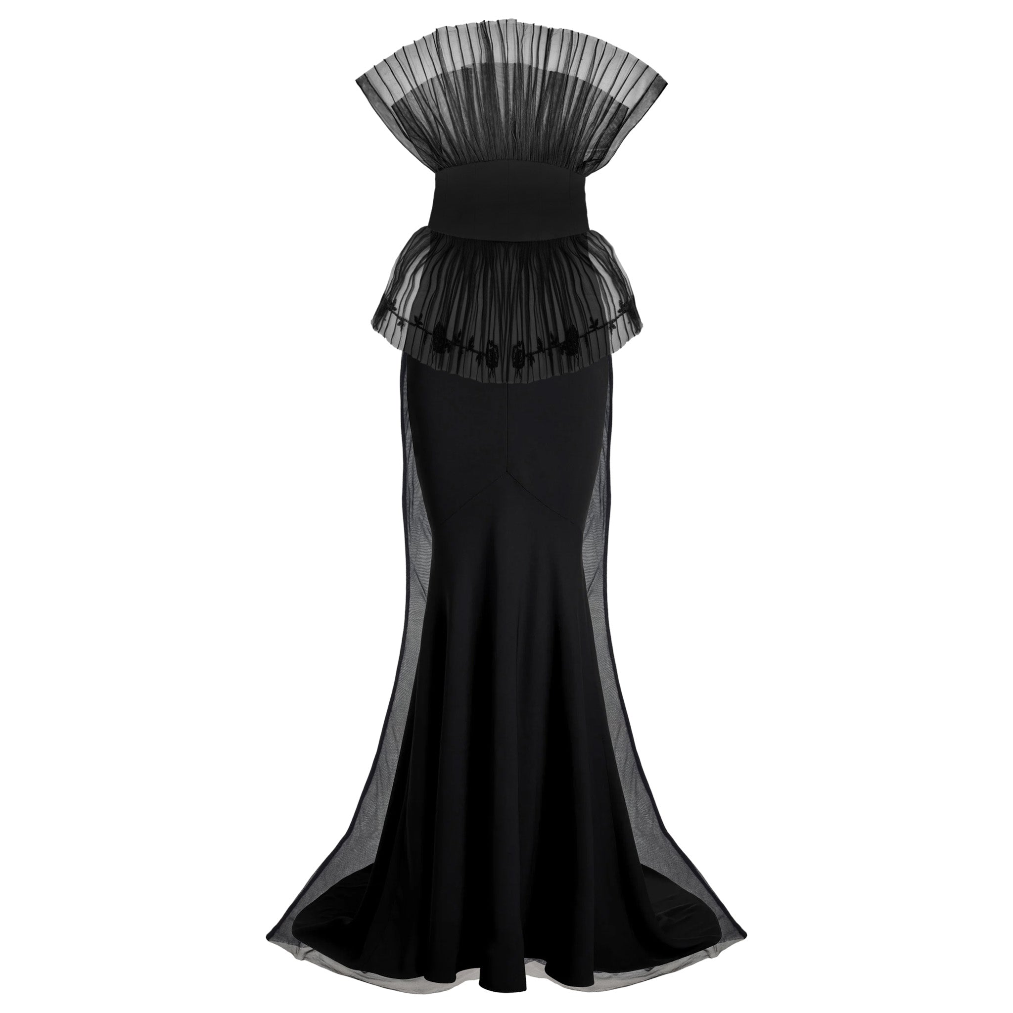open lace back dress Elsa NILAJ - Peplum Mermaid Gown